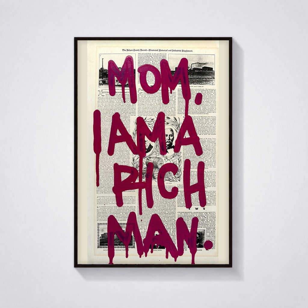 Cuadro "Mom, I Am a Rich Man" | Arte urbano sobre periódico vintage