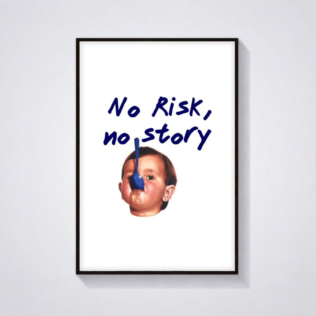 Cuadro "No Risk, No Story" | Póster minimalista con frase